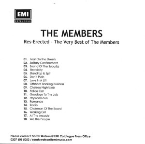 The Members ‎– Res:Erected - The Very Best Of The Members (CD)