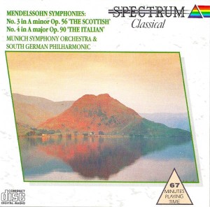Mendelssohn, Munich Symphony Orchestra & South German Philharmonic – Mendelssohn Symphonies: No. 3 In A Minor Op. 56 'The Scottish', No.4 In A Major Op. 90 'The Italian' (CD)
