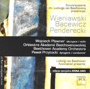 Henryk Wieniawski, Grażyna Bacewicz, Krzysztof Penderecki, Orkiestra Akademii Beethovenowskiej, Paweł Przytocki – Beethoven Academy Orchestra (CD)