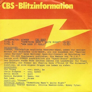 Ginger – Something Wasn't Quite Right 7"